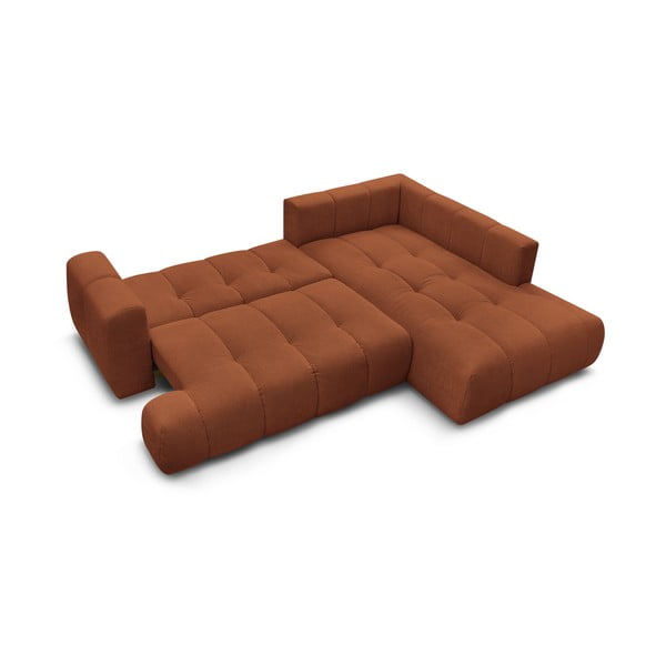 Colțar cărămiziu extensibil/cu spațiu de depozitare (cu colț pe partea dreaptă/în formă de ”L”) Fuji – Bobochic Paris-image-4