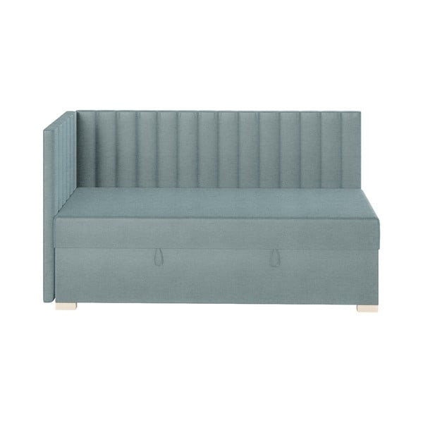 Pat pentru copii  albastru pe colț cu spațiu de depozitare cu saltea 90x200 cm Snugi – Ghado