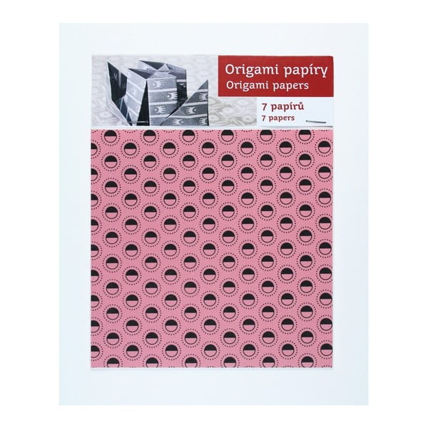 Hârtie origami Calico, negru cu roz