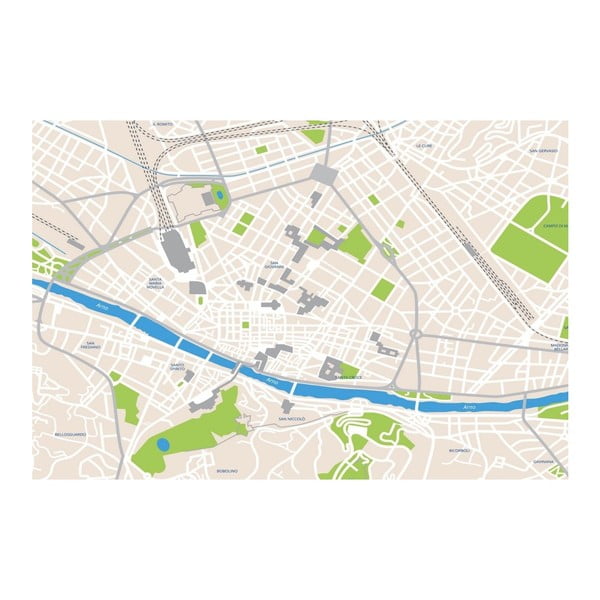 Tablou Homemania Maps Florence, 70 x 100 cm
