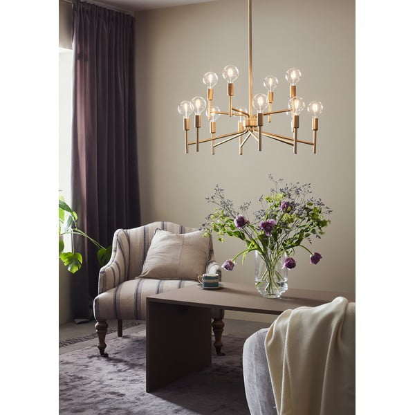 Lustră cu 12 becuri Markslöjd Regent, auriu-image-1