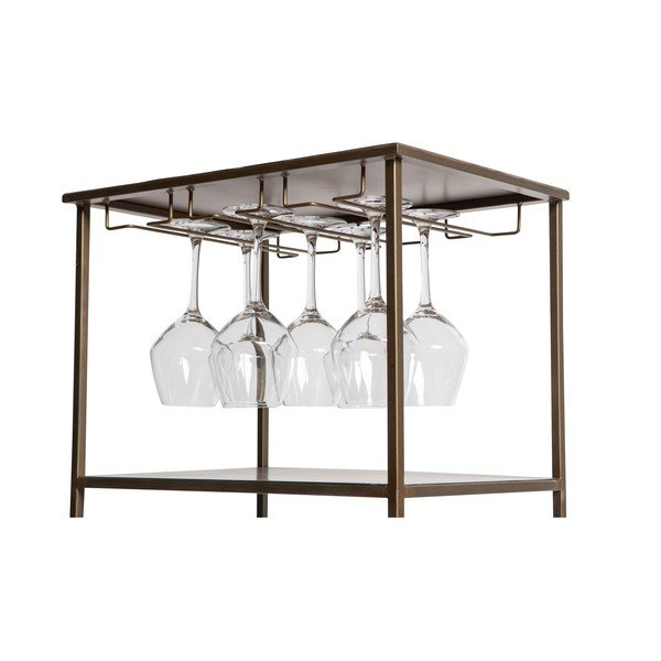 Dulap vinotecă auriu din metal număr sticle 16, 46x118 cm Vadim - WOOOD-image-3