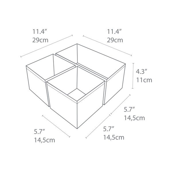 Set 3 organizatoare Bigso Box of Sweden Drawer, gri-image-3