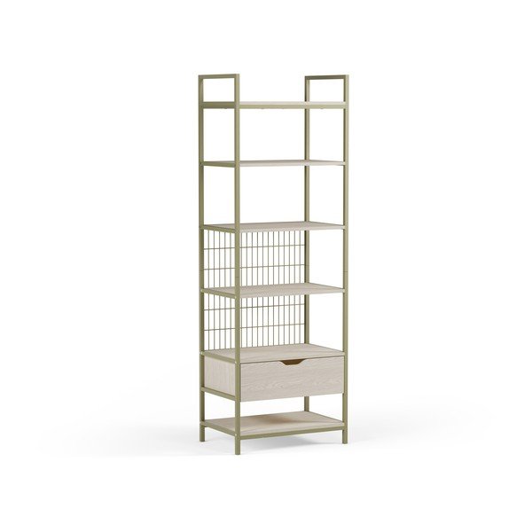 Bibliotecă verde din oțel 60x179,5x40 cm Amara – Marckeric