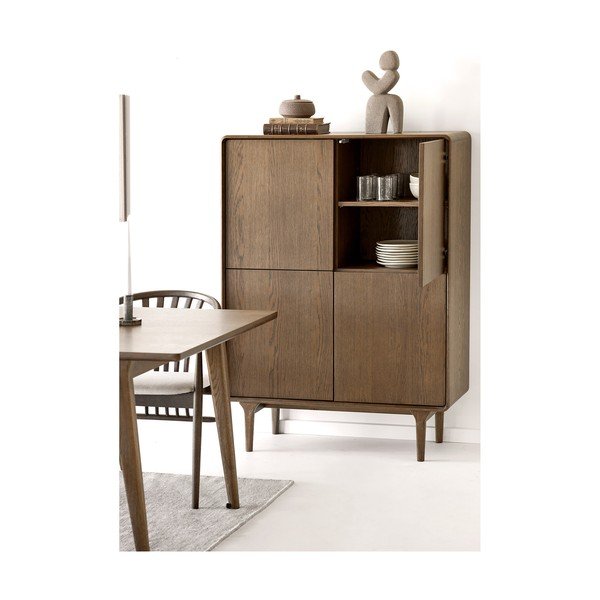 Dulap maro închis cu aspect de lemn de stejar 100x140x40 cm Darwin – House Nordic-image-2
