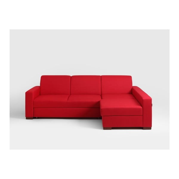 Canapea extensibilă cu șezlong pe partea stângă Lozier, roșu
