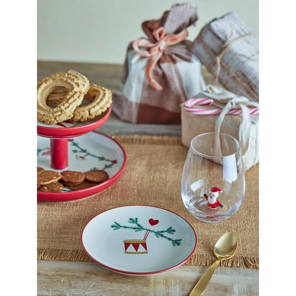 Farfurii crem 2 buc. pentru desert  din gresie ø 16 cm  cu model de Crăciun Yule – Bloomingville-image-1