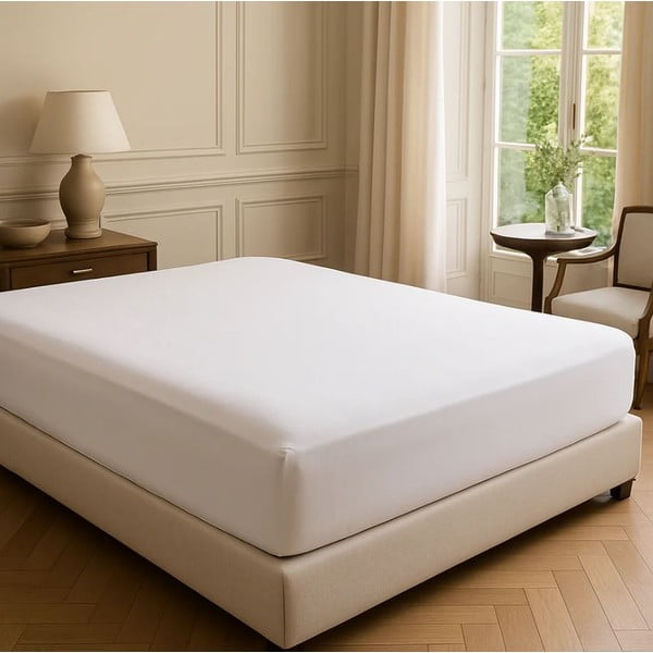 Cearceaf alb din bumbac ranforcé cu elastic 200x140 cm Ranforce – Mila Home Luxury