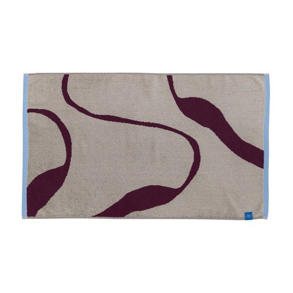 Covoraș de baie burgundy/grej pentru duș din bumbac organic 50x80 cm Nova Arte  – Mette Ditmer Denmark