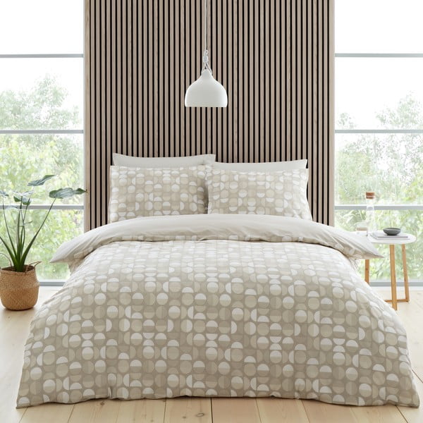 Lenjerie  albă/bej pentru pat dublu 200x200 cm Craft Floral - Catherine Lansfield-image-4