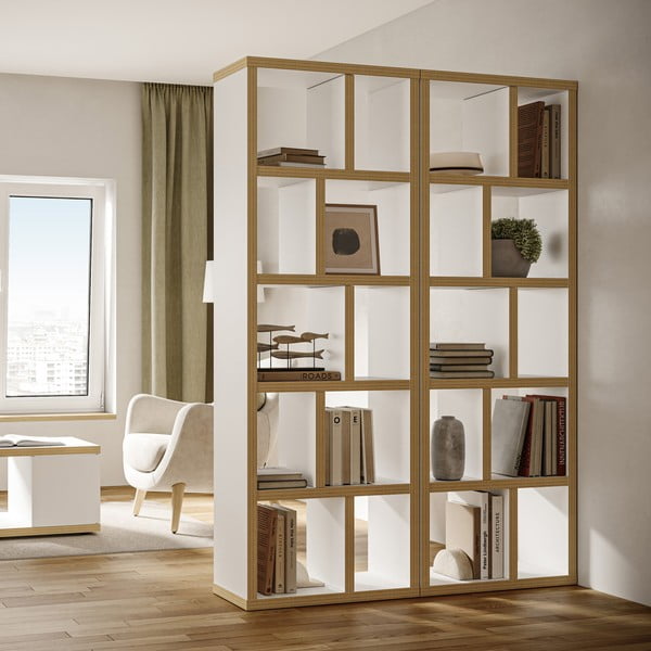 Bibliotecă albă/în culoare naturală 70x198 cm Berlin – TemaHome-image-1