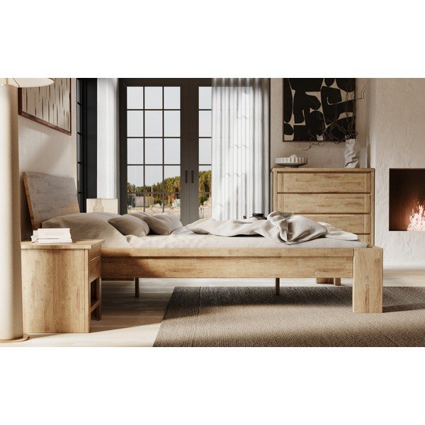Comodă maro joasă din lemn de stejar 105x96 cm Timo – Olivia Living-image-3