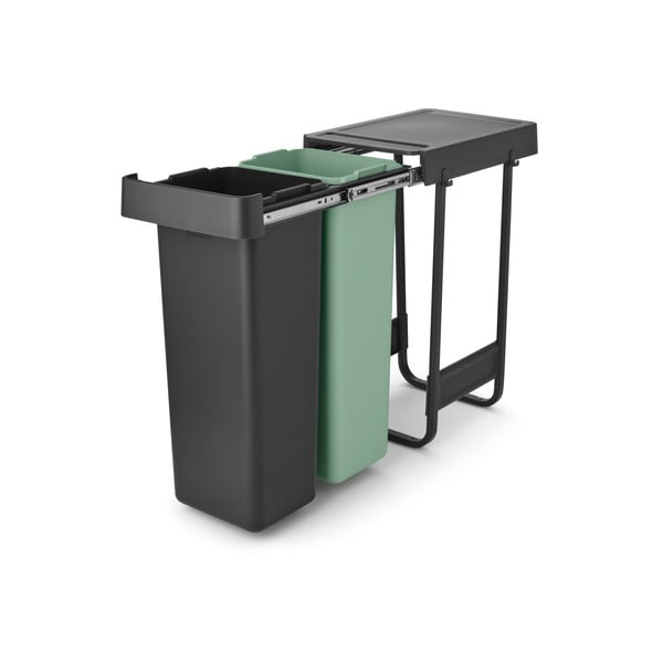 Coș de gunoi verde mentă/gri închis de reciclat/ încorporat din plastic 60 l Sort&Go – Brabantia