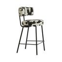 Scaun de bar negru/crem tapițat Harvie – Light & Living