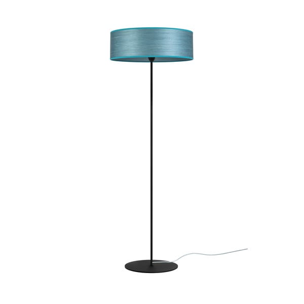 Lampadar din furnir natural Sotto Luce Ocho XL, ⌀ 45 cm, albastru