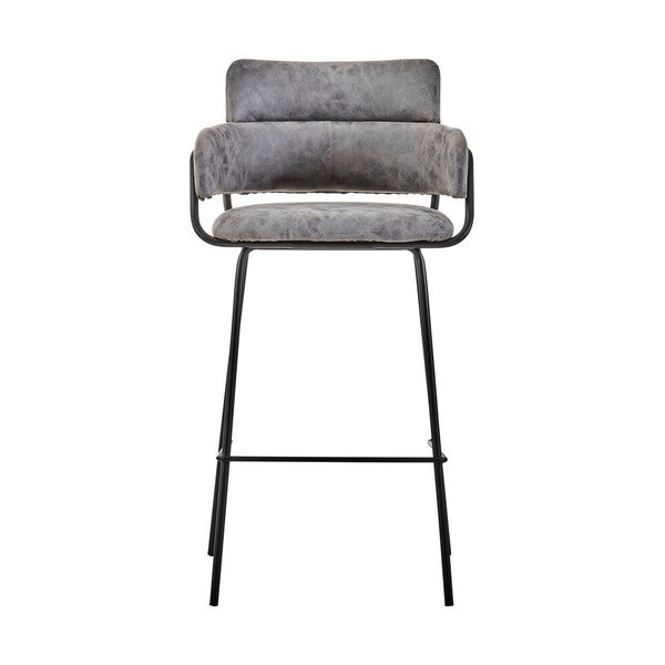 Scaun de bar negru/gri tapițat Tamzin – Premier Housewares-image-2