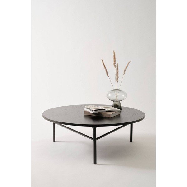 Măsuță de cafea neagră rotundă din metal ø 100 cm Valley – Jotex-image-2