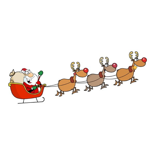 Autocolant de Crăciun Ambiance Santa Claus and Reindeer