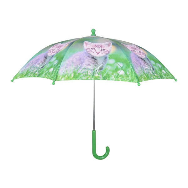 Umbrelă cu model cu pisici Esschert Design Animals, verde