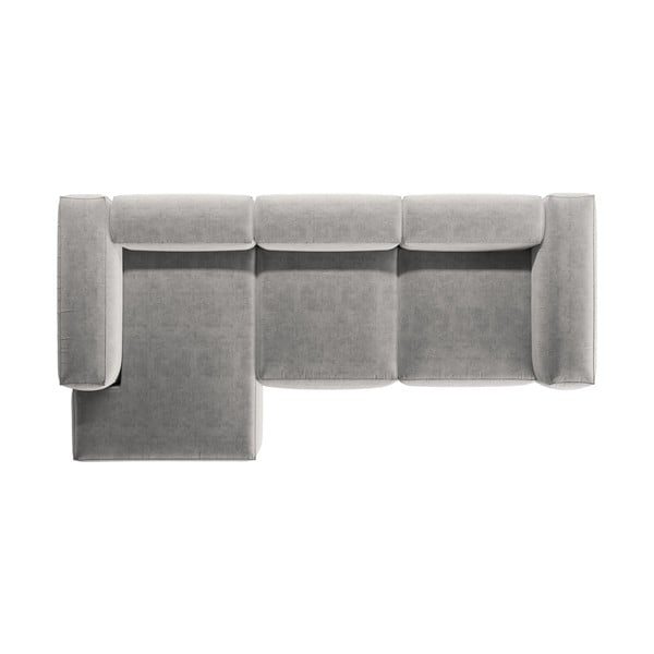 Colțar gri deschis (cu colț pe partea stângă/cu șezlong) Bergamo – Cosmopolitan Design-image-3