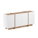 Comodă albă cu aspect de lemn de pin cu orificiu pentru cabluri 180x80x45 cm Dorma – Kalune Design