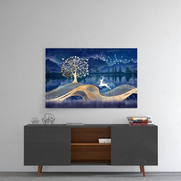 Tablou din sticlă Insigne Magic Deer, 72 x 46 cm-image-1