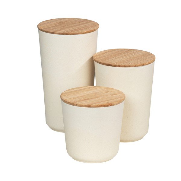 Cutie depozitare cu capac din bambus Wenko Bondy, 500 ml, bej-image-2