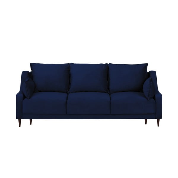 Canapea extensibilă cu 3 locuri și spațiu de depozitare Mazzini Sofas Freesia, albastru