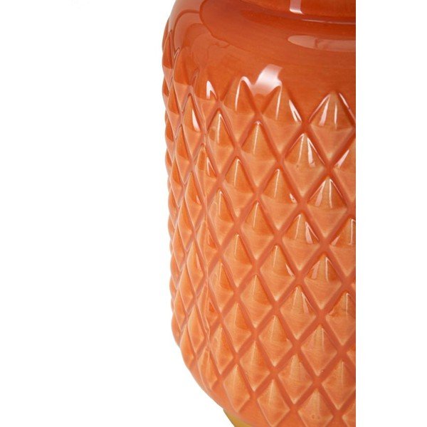 Veioză portocalie din ceramică cu abajur textil (înălțime 44 cm) – Mauro Ferretti-image-3