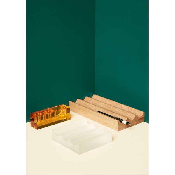 Organizator din sticlă pentru masă Hübsch Ambra, galben-image-3