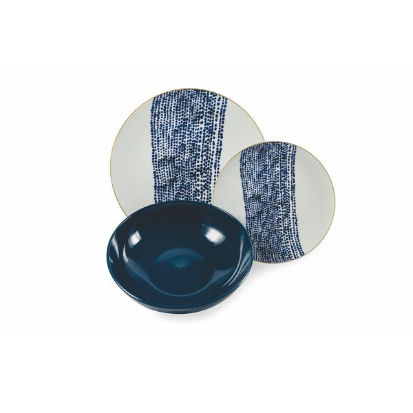 Set 18 farfurii din porțelan și gresie VDE Tivoli 1996 Blue Masai-image-4