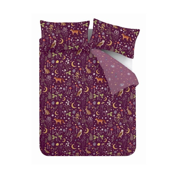 Lenjerie de pat mov pentru pat dublu 200x200 cm Enchanted Twilight – Catherine Lansfield
