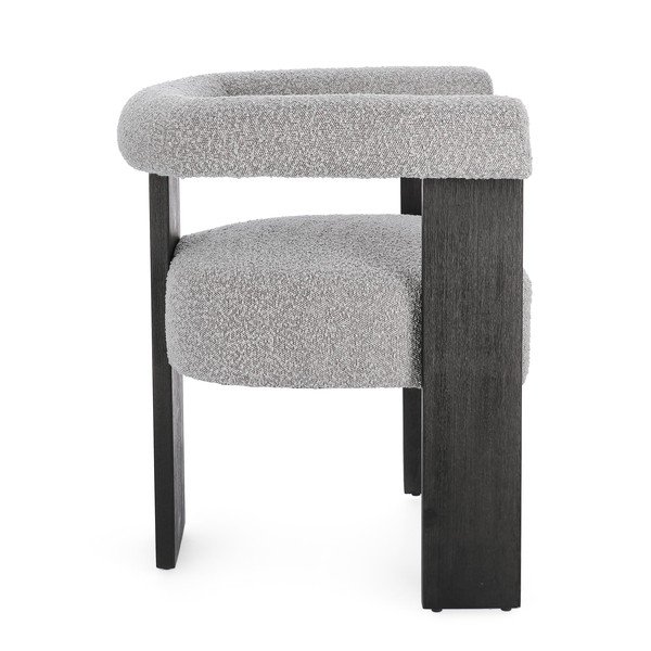 Scaun de living gri cu cotiere tapițat Agape – Bizzotto-image-3