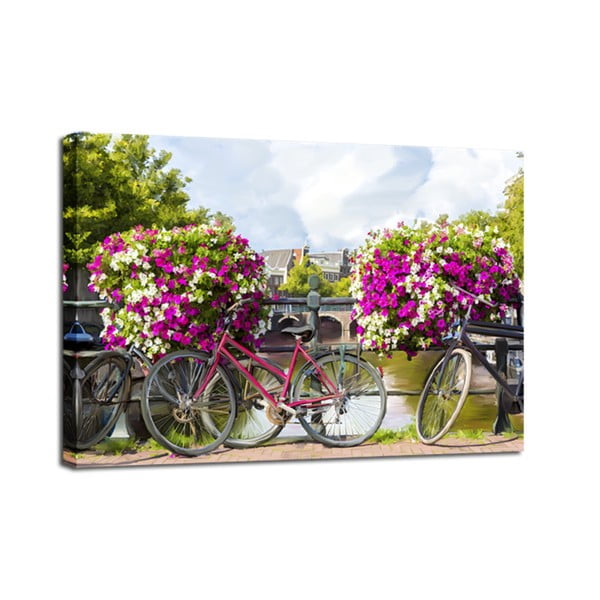 Tablou Styler Canvas Watercolor Bikes, 60 x 80 cm