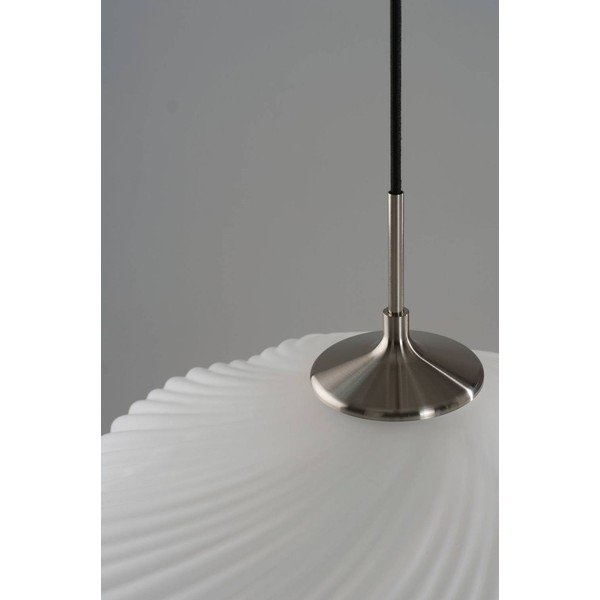 Lustră albă/argintie cu intensitate reglabilă din sticlă opal ø 50 cm Meringue – Jotex-image-3
