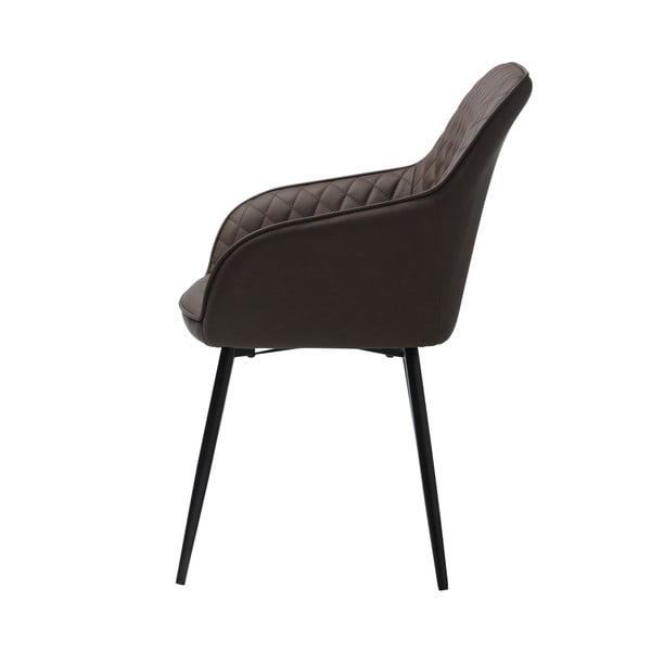 Scaun de sufragerie maro cu cotiere tapițat Milton – Unique Furniture-image-3