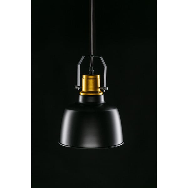Lustră neagră/aurie cu abajur din metal ø 22 cm Monroe – GTV-image-3