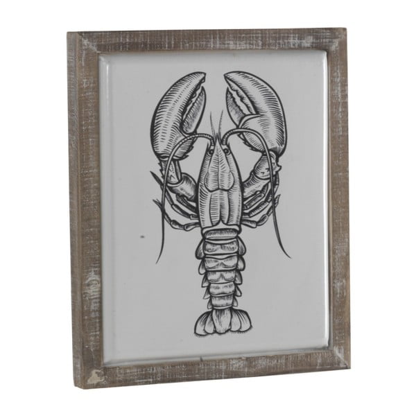 Poster metalic cu ramă din lemn Geese Lobster