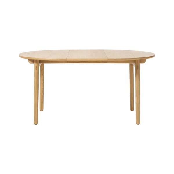 Masă de dining rotundă extensibilă cu aspect de lemn de stejar ø 120 cm Carno – Unique Furniture-image-2