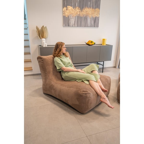 Fotoliu bean bag cărămiziu cu tapițerie din catifea reiată Lounge 100 – SLOWDOWN-image-1