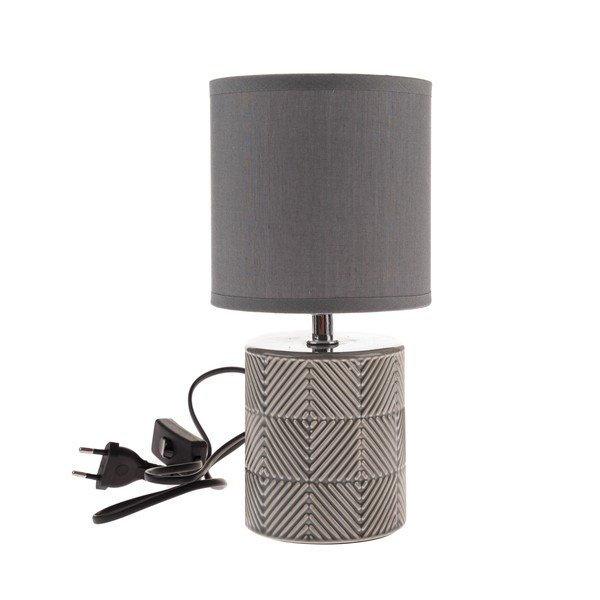 Veioză gri cu abajur textil (înălțime 27 cm) – Dakls-image-1