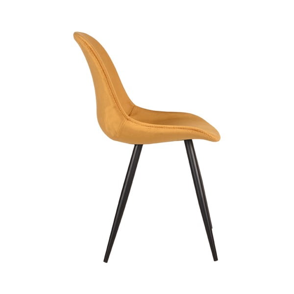 Scaune de dining galben-muștar 2 buc. din catifea Capri  – LABEL51-image-4