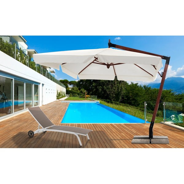 Șezlong de grădină alb/maro din metal Kastri – Tomasucci-image-1