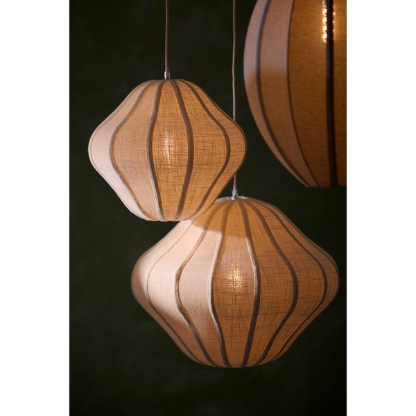 Lustră crem cu abajur textil ø 10 cm Sukau – Light & Living-image-1