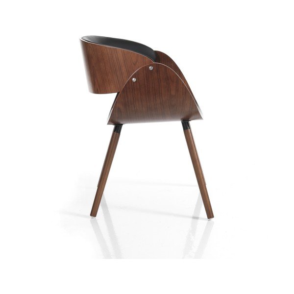 Scaun de sufragerie negru/maro închis cu cotiere tapițat Visby Evo – Tomasucci-image-2