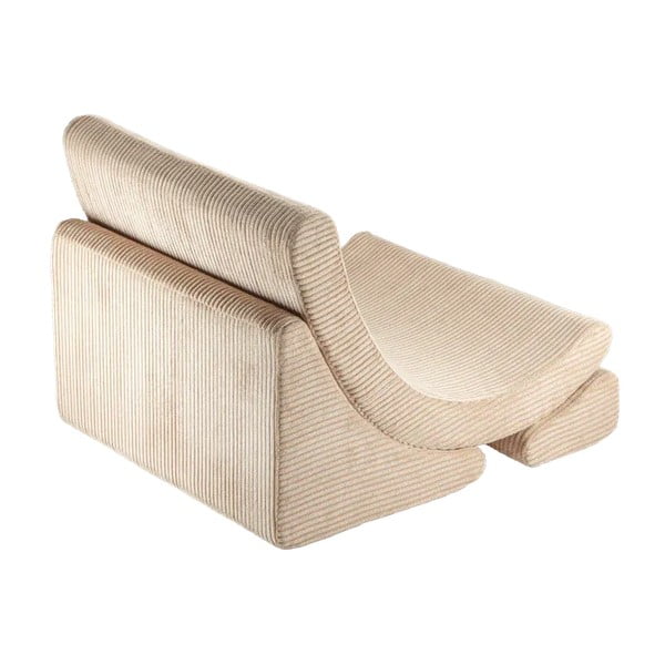 Fotoliu de copii maro deschis cu tapițerie din catifea reiată Moon – Wigiwama-image-2