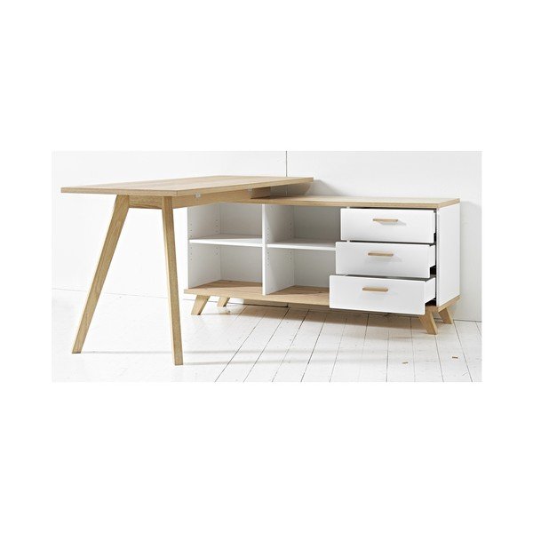 Birou cu masă auxiliară albă Germania Oslo-image-1