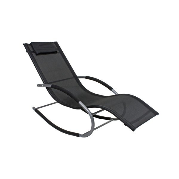 Șezlong de grădină negru din metal Naxos – Garden Pleasure