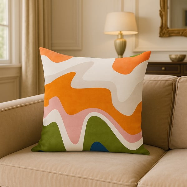 Față de pernă 43x43 cm Squiggly Orange – Mila Home-image-3