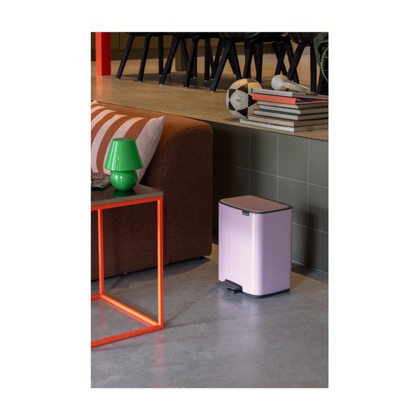 Coș de gunoi roz cu pedală din oțel 12 l Bo – Brabantia-image-1